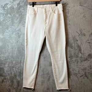 Mother Looker Ankle Fray White Glass‎ Slipper Size 30 x 26'